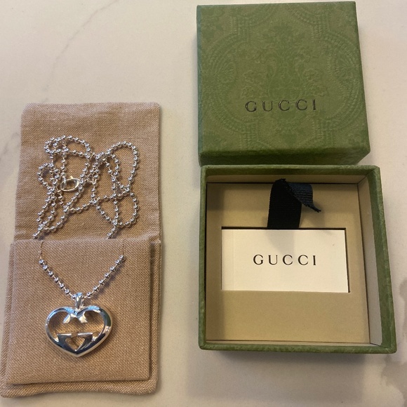 Gucci heart-shaped interlocking G motif pendant/ *Made in Italy *26.5” length - Picture 1 of 2
